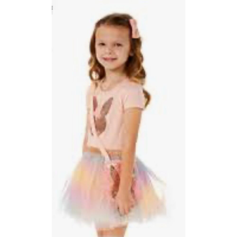 Btween Girl’s 6 Bunny Tutu Dress Outfit With Purse - Picture 3 of 14